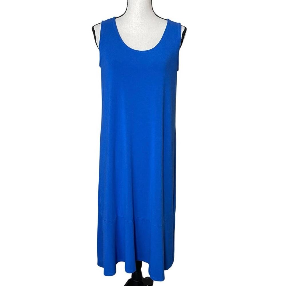 J. Jill Wearever Royal Blue Tank Maxi Dress Sleeveless Minimalist Travel Size MP